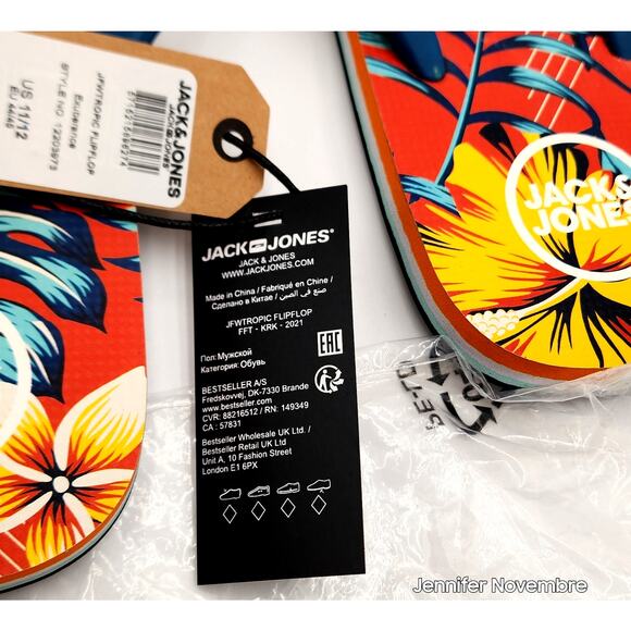 JACK & JONES MEN'S FLIPFLOP 'EXUBERANCE' SIZE 11/12 - Picture 3 of 7